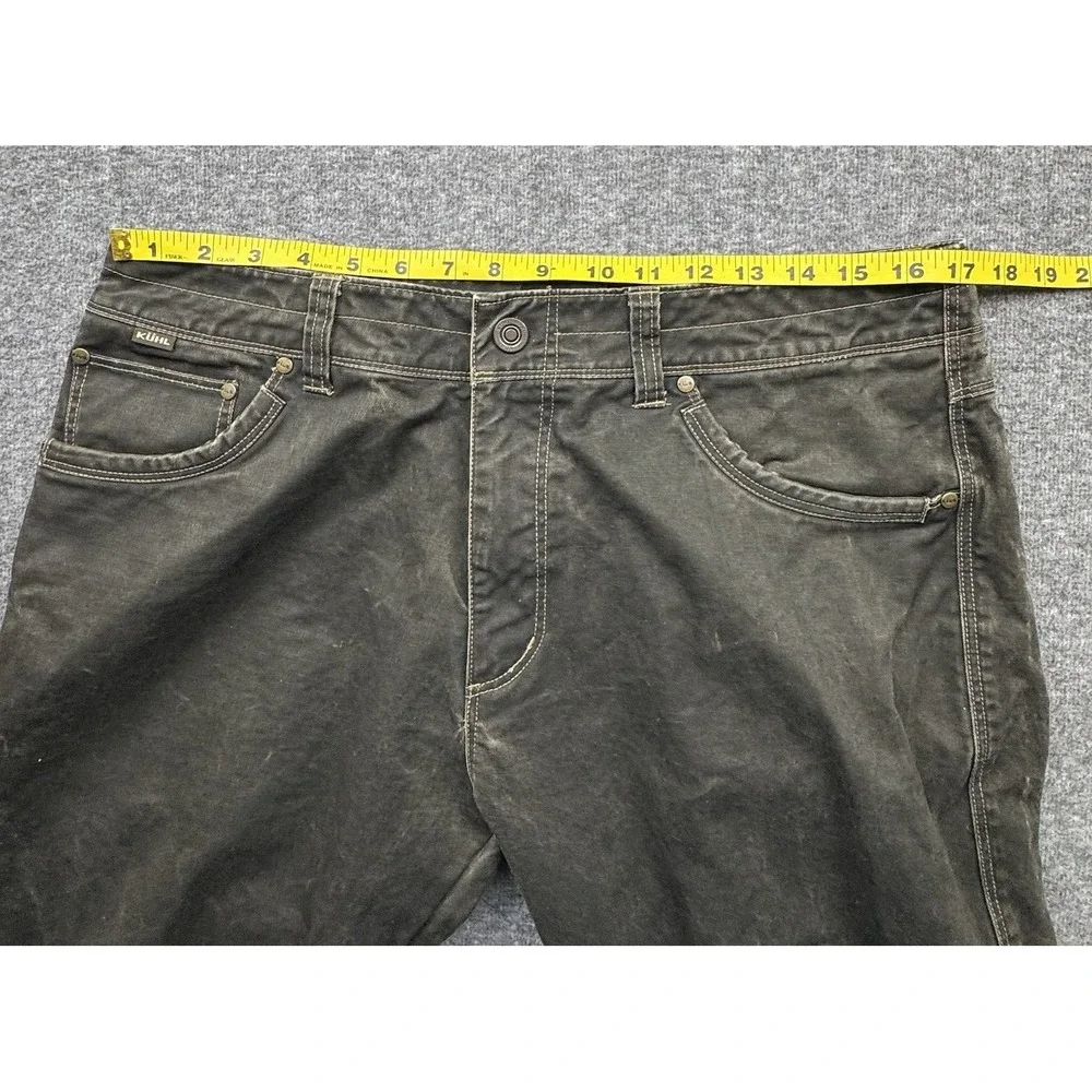 KUHL Rydr Pants Men's 34x30 Brown Vintage Patina Dye Heavy Duty Outdoor Workwear
